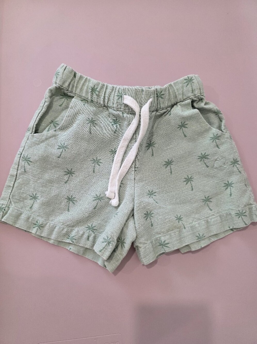 Babycottons Boys Linen Blend Palm Tree Shorts – 12M